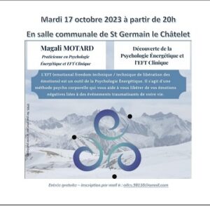 Conférence de la Psychologie Energétique à St Germain le Chatelet